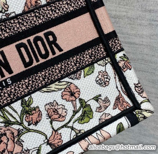 Top Grade Dior Small Book Tote Bag in Pink Multicolor Millefiori Embroidery 60126078 2026
