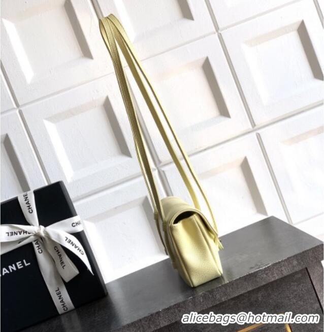 Fashion Discount Chanel Grained Shiny Calfskin Leather Clutch with Leather Strap AP5068 Chick Yellow 2026