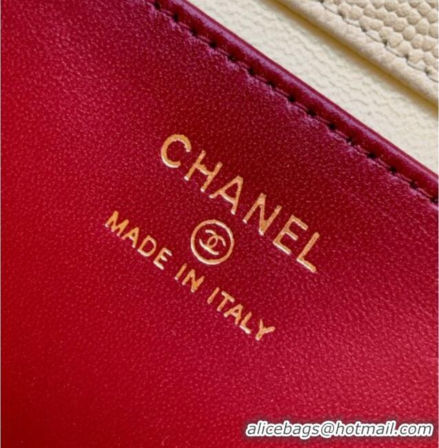 Fashion Discount Chanel Grained Shiny Calfskin Leather Clutch with Leather Strap AP5068 Chick Yellow 2026