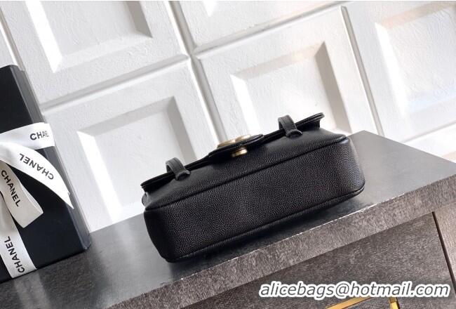 Most Popular Chanel Grained Shiny Calfskin Leather Clutch with Leather Strap AP5068 Black 2026
