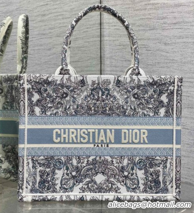Cheap Price Dior Medium Book Tote Bag in Blue Dior Stella Baroque Embroidery 60126082 2026