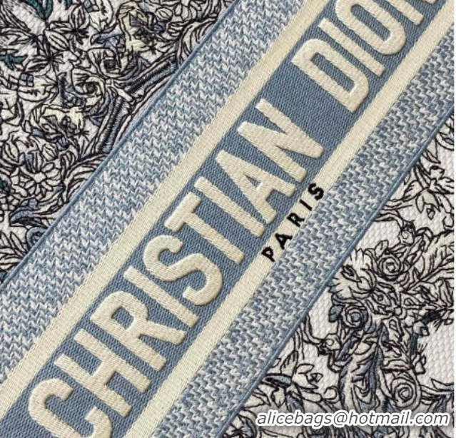 Cheap Price Dior Medium Book Tote Bag in Blue Dior Stella Baroque Embroidery 60126082 2026