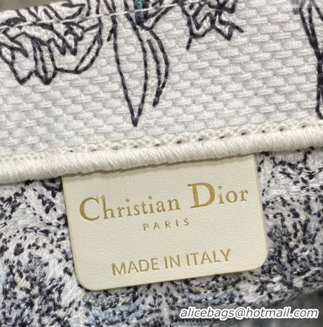 Low Cost Dior Small Book Tote Bag in Blue Dior Stella Baroque Embroidery 60126083 2026