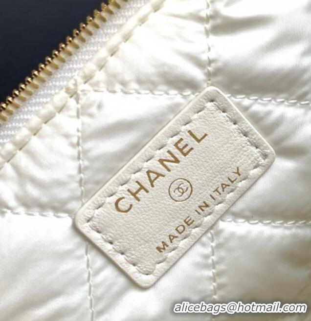 Best Product Chanel Striped Printed Fabric Zipped Case AP4990 Black 2026