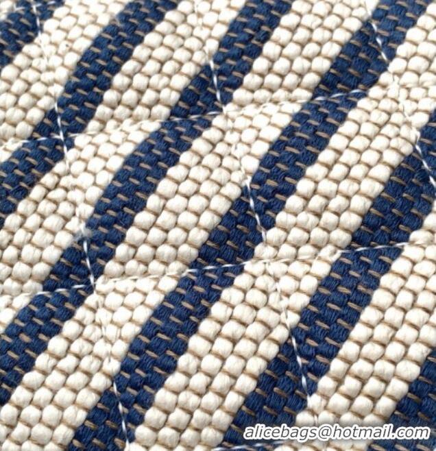 Cheapest Chanel Striped Printed Fabric Zipped Case AP4989 Blue 2026