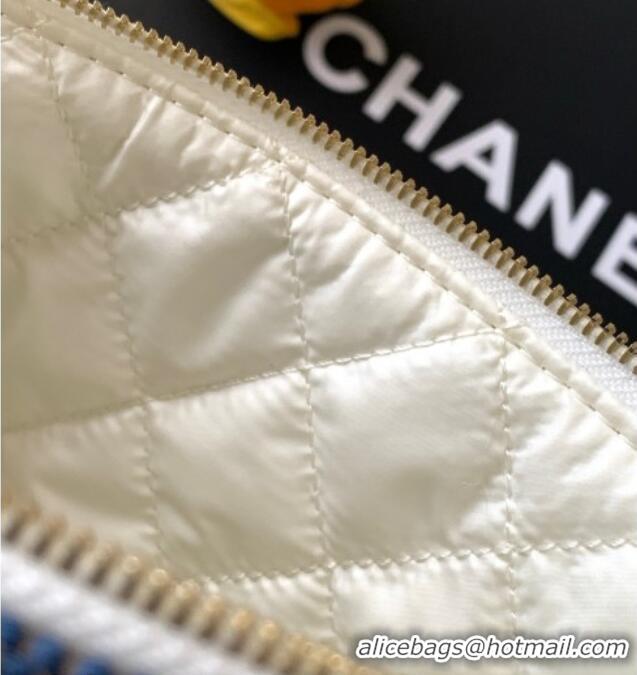 Cheapest Chanel Striped Printed Fabric Zipped Case AP4989 Blue 2026