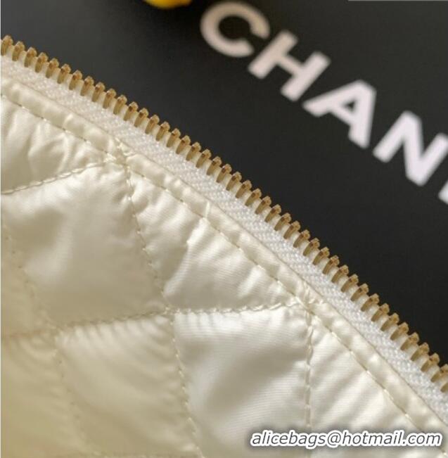 Most Popular Chanel Striped Printed Fabric Zipped Case AP4989 Beige 2026