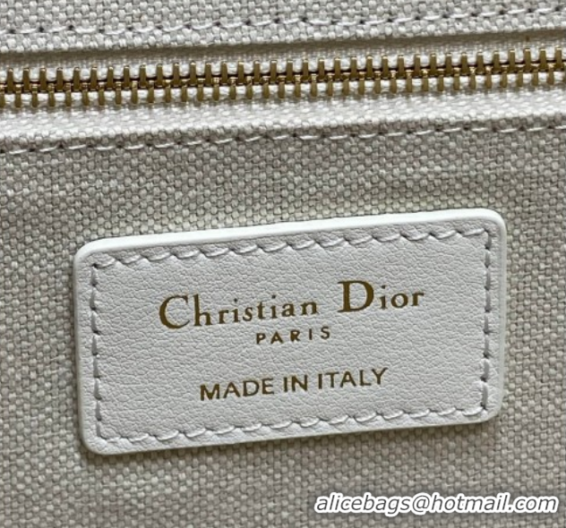 Stylish Dior Medium Book Tote Bag in Multicolor Amour de Roses Embroidery and Latte White Calfskin 60126084 2026