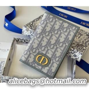 Durable Dior 30 Montaigne Passport Holder in Oblique Jacquard Grey DR012607 2026