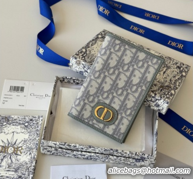 Durable Dior 30 Montaigne Passport Holder in Oblique Jacquard Grey DR012607 2026