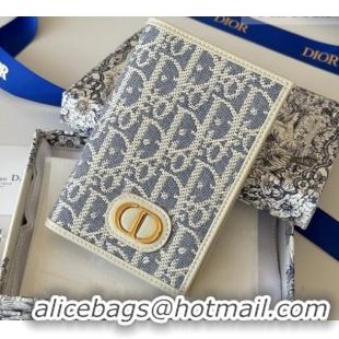Super Dior 30 Montaigne Passport Holder in Oblique Jacquard Blue DR012607 2026