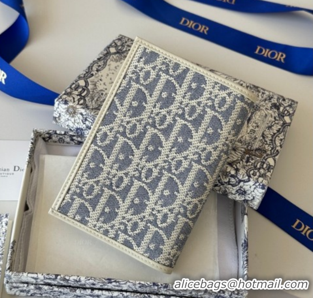 Super Dior 30 Montaigne Passport Holder in Oblique Jacquard Blue DR012607 2026