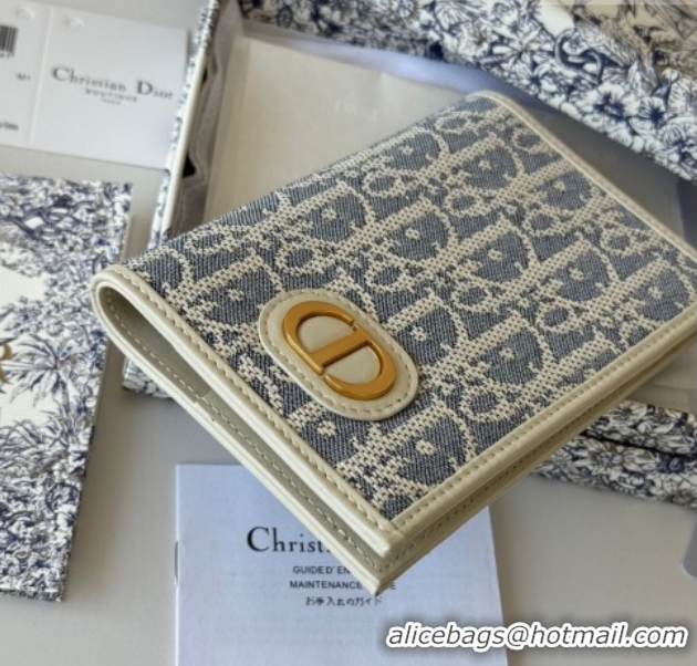 Super Dior 30 Montaigne Passport Holder in Oblique Jacquard Blue DR012607 2026