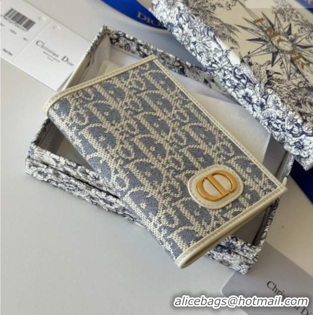 Super Dior 30 Montaigne Passport Holder in Oblique Jacquard Blue DR012607 2026