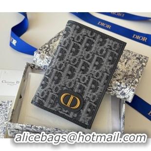 Shop Duplicate Dior 30 Montaigne Passport Holder in Oblique Jacquard DR012607 Black 2026
