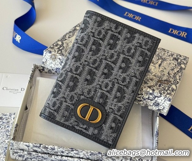 Shop Duplicate Dior 30 Montaigne Passport Holder in Oblique Jacquard DR012607 Black 2026
