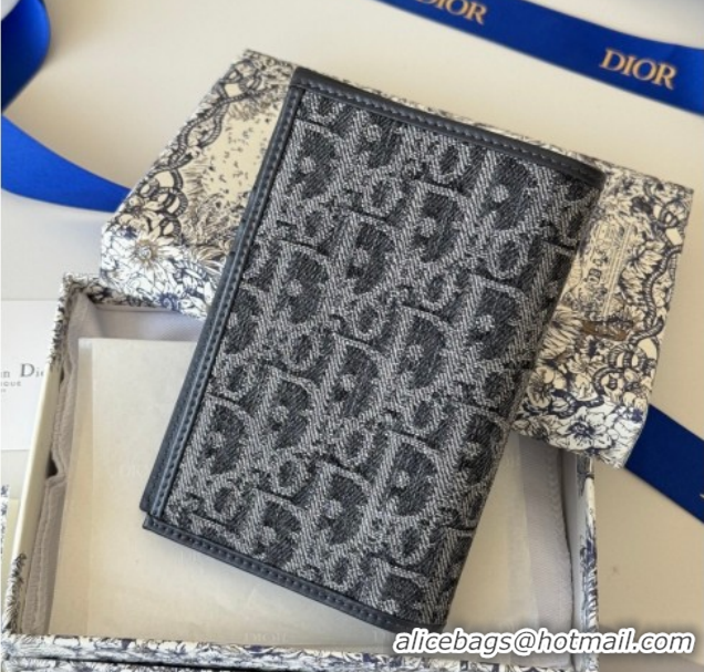 Shop Duplicate Dior 30 Montaigne Passport Holder in Oblique Jacquard DR012607 Black 2026