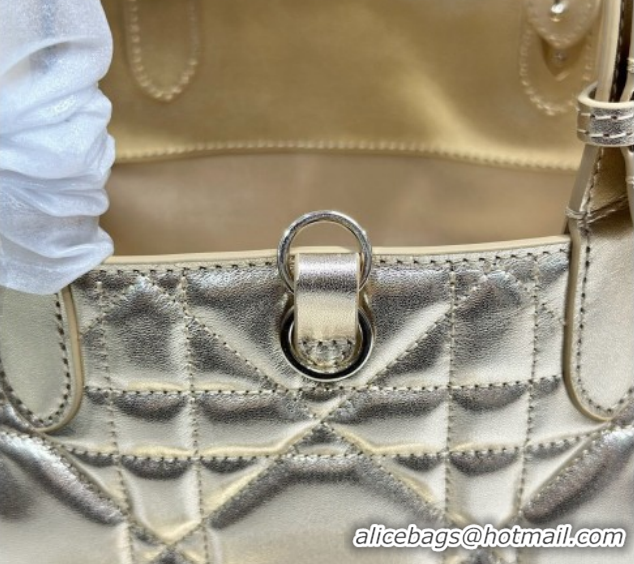 Sumptuous Dior Medium Toujours Tote bag in Macrocannage Calfskin Leather 0126099 Gold-Tone 2026