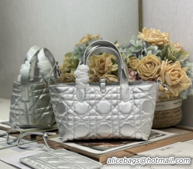 Shop Cheap Dior Small Toujours Tote bag in Macrocannage Calfskin Leather Silver-Tone 60126100 2026