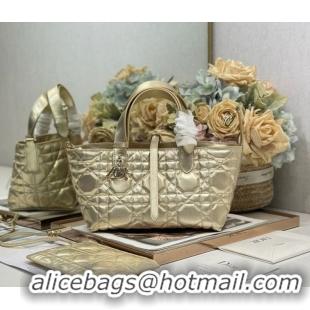 Classic Hot Dior Small Toujours Tote bag in Macrocannage Calfskin Leather 60126101 Gold-Tone 2026