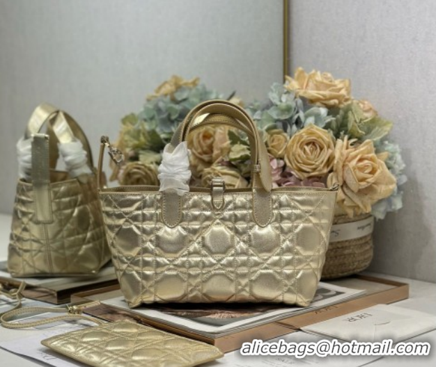 Classic Hot Dior Small Toujours Tote bag in Macrocannage Calfskin Leather 60126101 Gold-Tone 2026