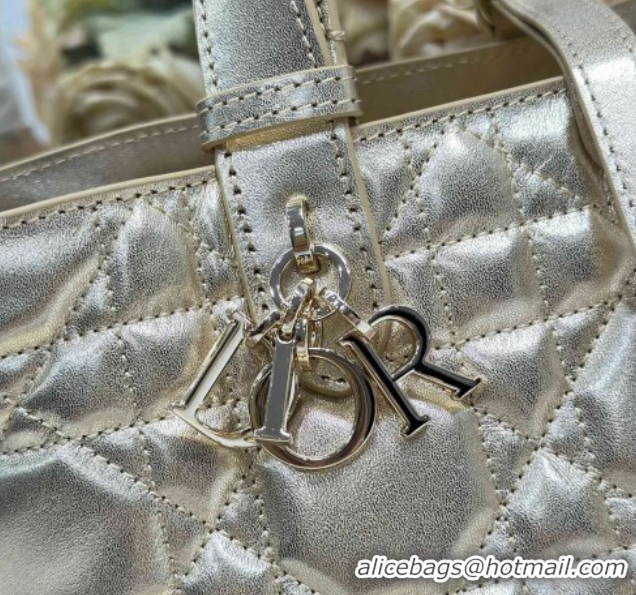 Classic Hot Dior Small Toujours Tote bag in Macrocannage Calfskin Leather 60126101 Gold-Tone 2026