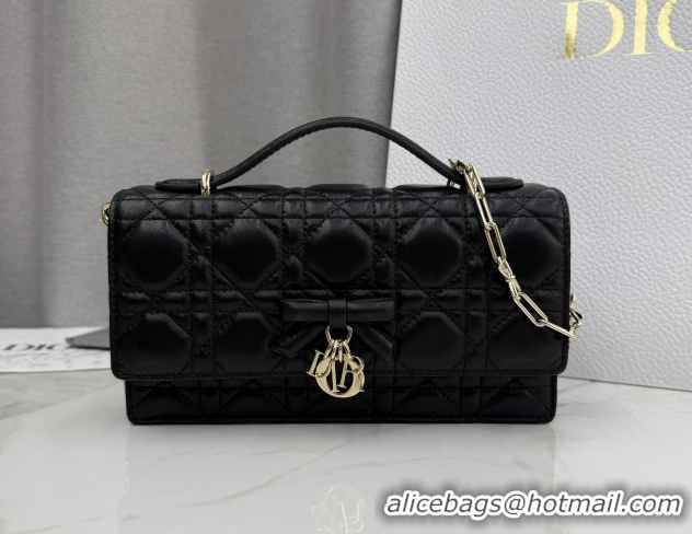 Perfect Dior My Dior Mini Bag in Cannage Lambskin Leather 0126104 Black/Gold 2026