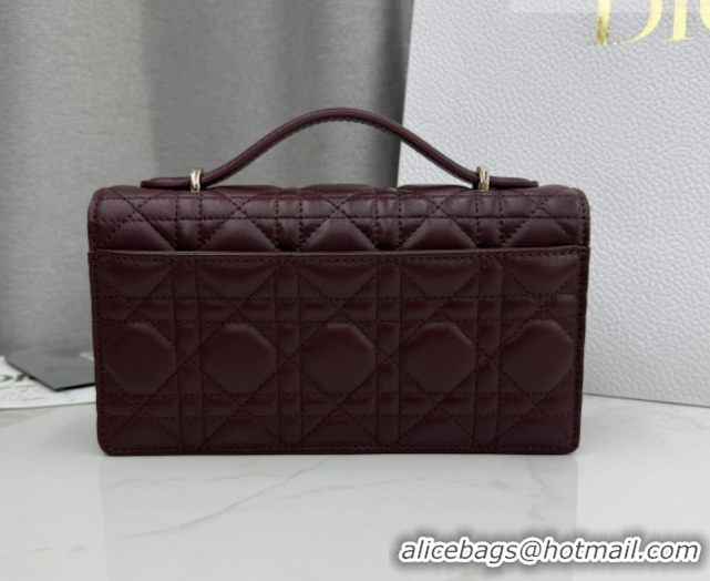 Stylish Dior My Dior Mini Bag in Cannage Lambskin Leather 0126105 Dark Burgundy 2026