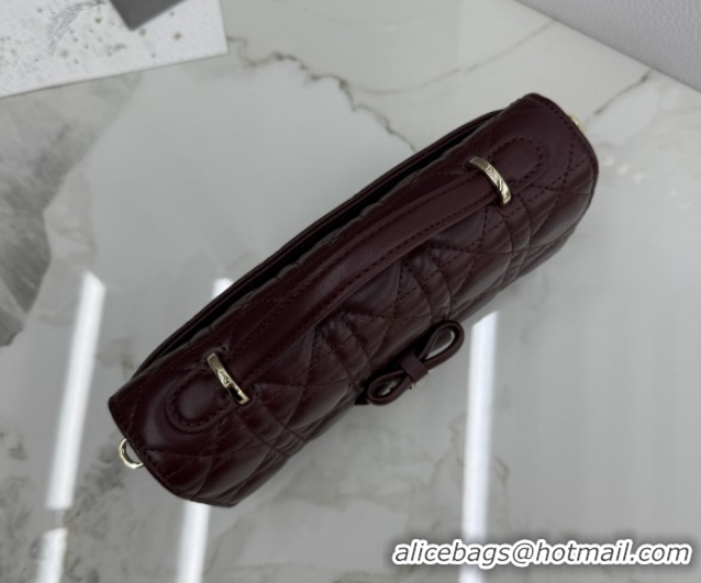 Stylish Dior My Dior Mini Bag in Cannage Lambskin Leather 0126105 Dark Burgundy 2026