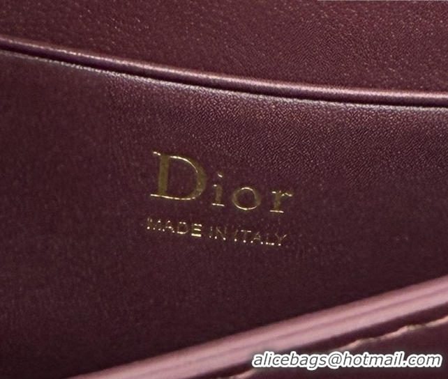Stylish Dior My Dior Mini Bag in Cannage Lambskin Leather 0126105 Dark Burgundy 2026