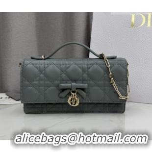 Buy Luxury Dior My Dior Mini Bag in Cannage Lambskin Leather Slate Grey 0126107 2026