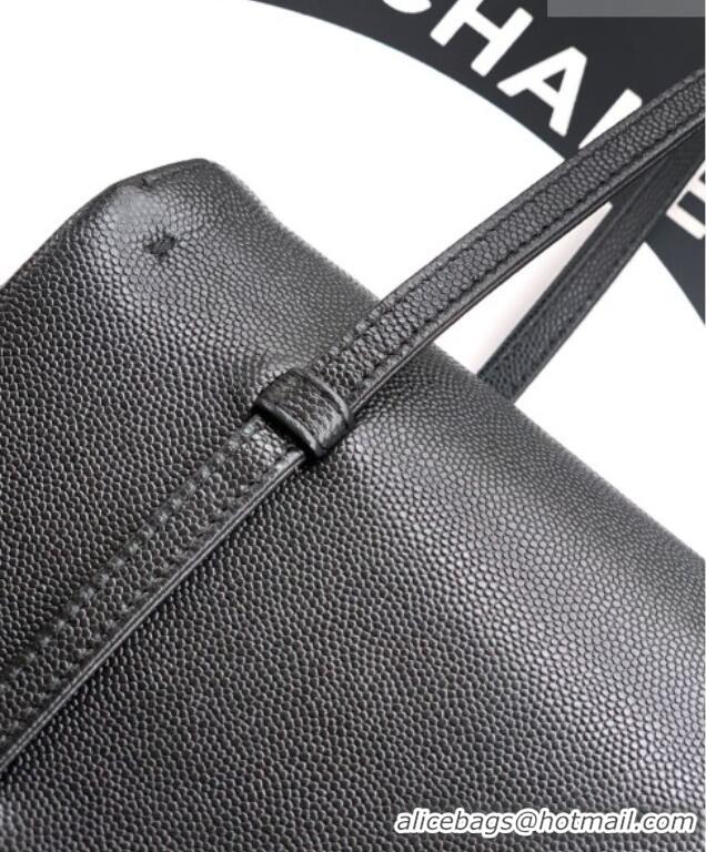 Discount Fashion Chanel Small Flap Bag in Black Grained Shiny Calfskin AS6130 Spring-Summer 2026 Pre-collection