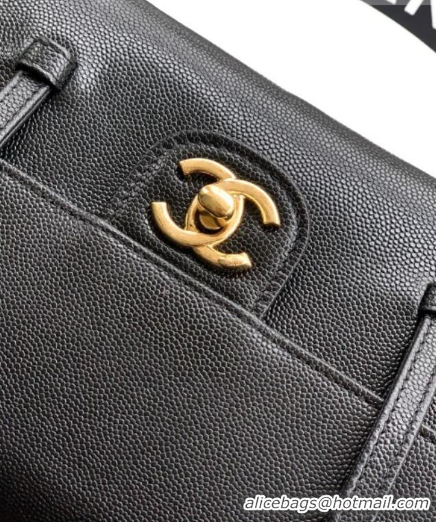 Discount Fashion Chanel Small Flap Bag in Black Grained Shiny Calfskin AS6130 Spring-Summer 2026 Pre-collection