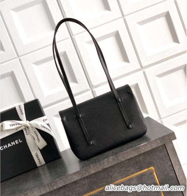 Discount Fashion Chanel Small Flap Bag in Black Grained Shiny Calfskin AS6130 Spring-Summer 2026 Pre-collection