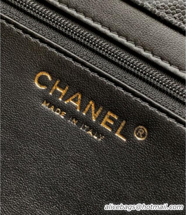 Discount Fashion Chanel Small Flap Bag in Black Grained Shiny Calfskin AS6130 Spring-Summer 2026 Pre-collection