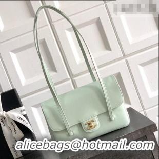 Super Quality Chanel Small Flap Bag in Light Green Grained Shiny Calfskin AS6130 Spring-Summer 2026 Pre-collection