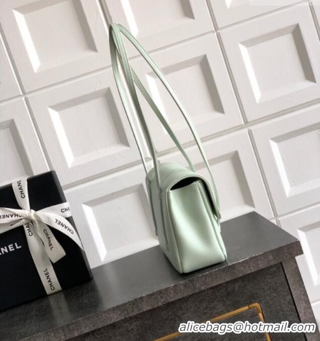 Super Quality Chanel Small Flap Bag in Light Green Grained Shiny Calfskin AS6130 Spring-Summer 2026 Pre-collection