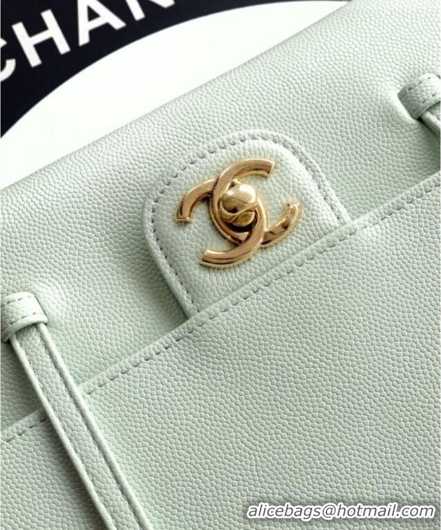 Super Quality Chanel Small Flap Bag in Light Green Grained Shiny Calfskin AS6130 Spring-Summer 2026 Pre-collection