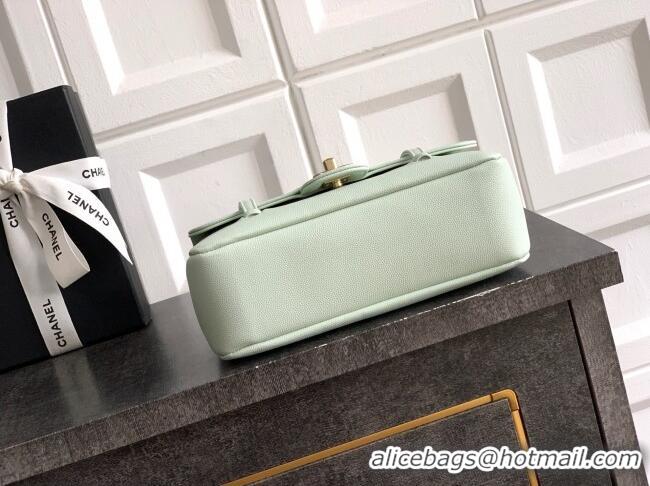 Super Quality Chanel Small Flap Bag in Light Green Grained Shiny Calfskin AS6130 Spring-Summer 2026 Pre-collection