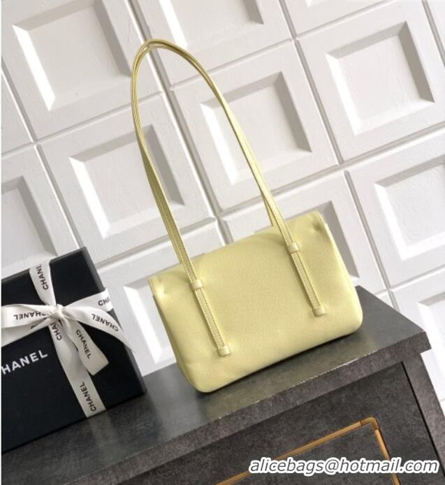 Top Grade Chanel Small Flap Bag in Yellow Grained Shiny Calfskin AS6130 Spring-Summer 2026 Pre-collection