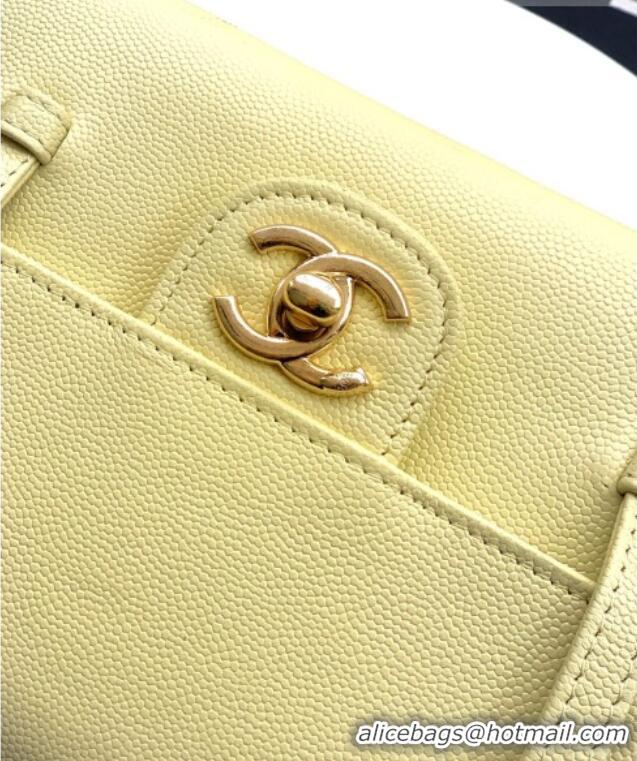 Top Grade Chanel Small Flap Bag in Yellow Grained Shiny Calfskin AS6130 Spring-Summer 2026 Pre-collection
