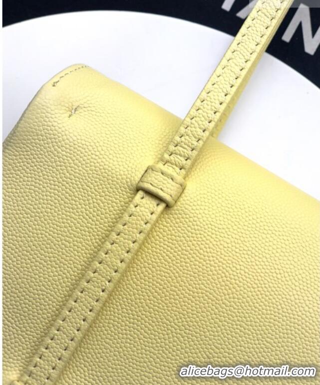 Top Grade Chanel Small Flap Bag in Yellow Grained Shiny Calfskin AS6130 Spring-Summer 2026 Pre-collection