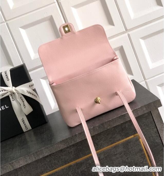 Best Product Chanel Small Flap Bag in Pink Grained Shiny Calfskin AS6130 Spring-Summer 2026 Pre-collection