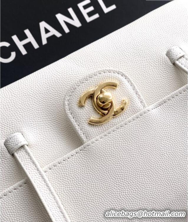 Fashion Discount Chanel Small Flap Bag in White Grained Shiny Calfskin AS6130 Spring-Summer 2026 Pre-collection
