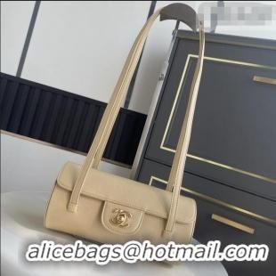 Discount Chanel Small Bowling Bag in Beige Grained Shiny Calfskin AS6130 Spring-Summer 2026 (Pre-order)