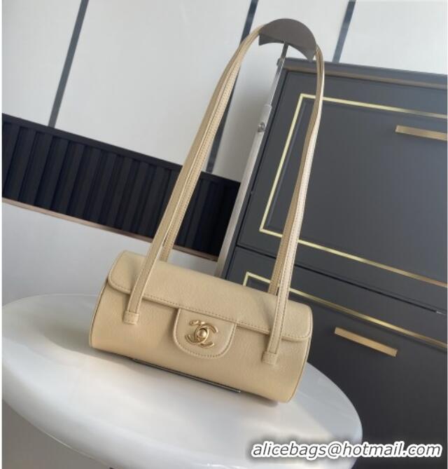 Discount Chanel Small Bowling Bag in Beige Grained Shiny Calfskin AS6130 Spring-Summer 2026 (Pre-order)