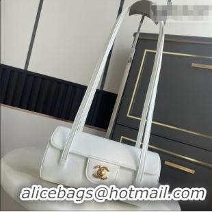 Well Crafted Chanel Small Bowling Bag in White Grained Shiny Calfskin AS6130 Spring-Summer 2026 (Pre-order)