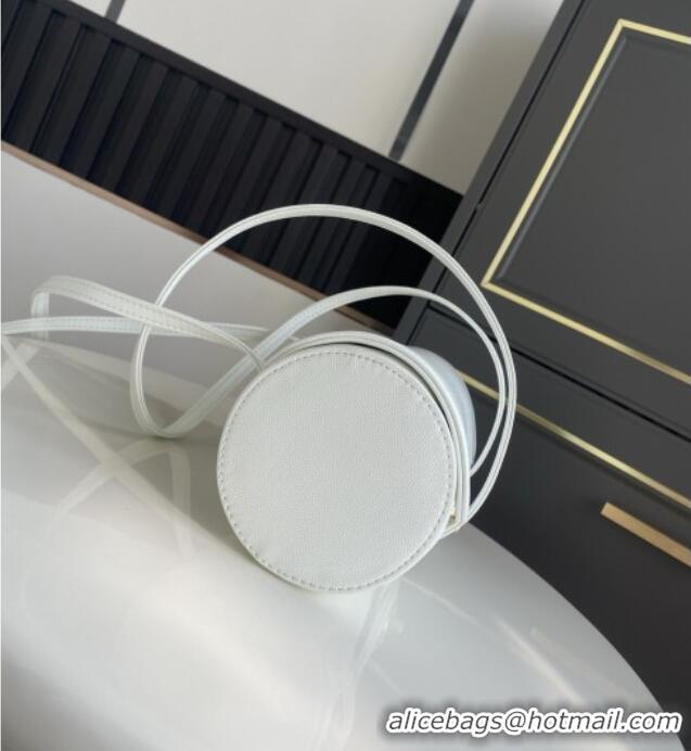 Well Crafted Chanel Small Bowling Bag in White Grained Shiny Calfskin AS6130 Spring-Summer 2026 (Pre-order)