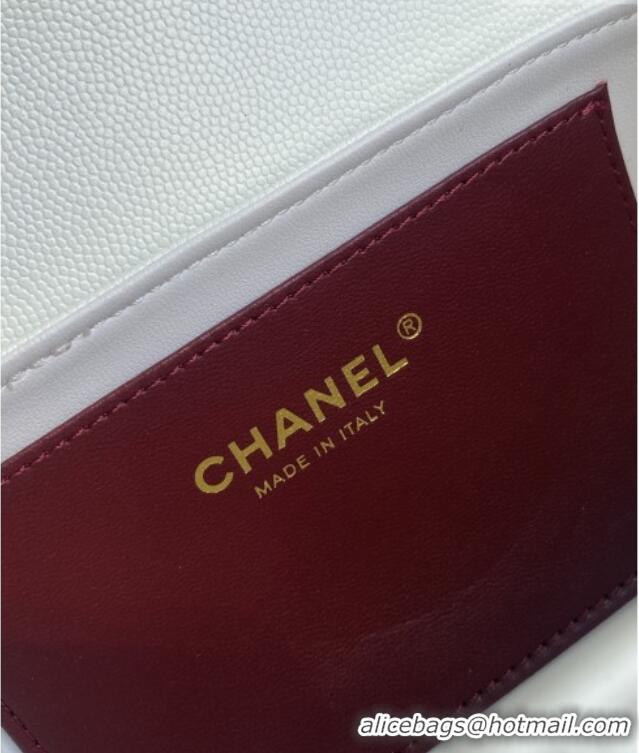 Well Crafted Chanel Small Bowling Bag in White Grained Shiny Calfskin AS6130 Spring-Summer 2026 (Pre-order)