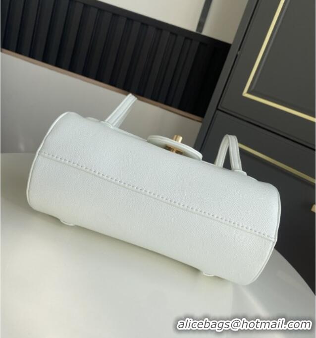 Well Crafted Chanel Small Bowling Bag in White Grained Shiny Calfskin AS6130 Spring-Summer 2026 (Pre-order)